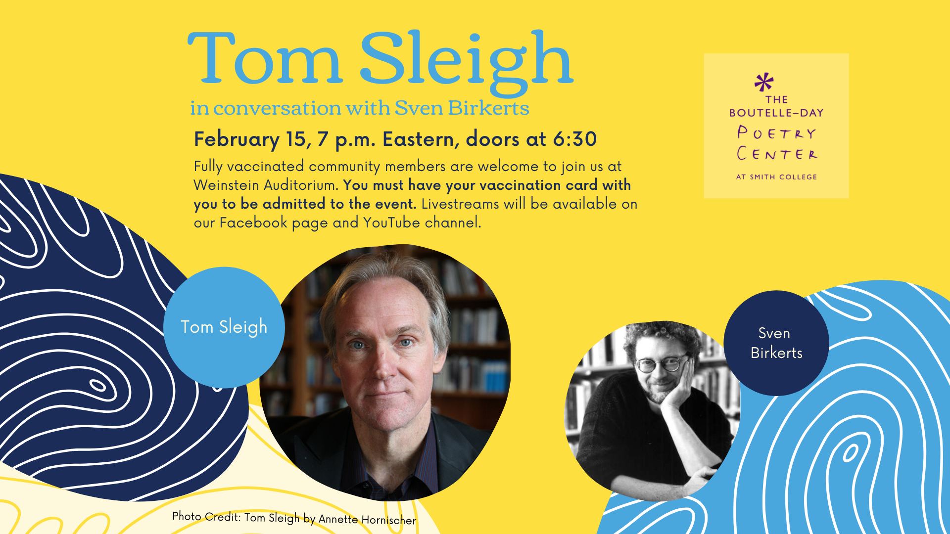 Tom Sleigh poetry reading, followed by a conversation with Sven Birkerts